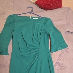 DKNY Teal Long Sleeve Dress
